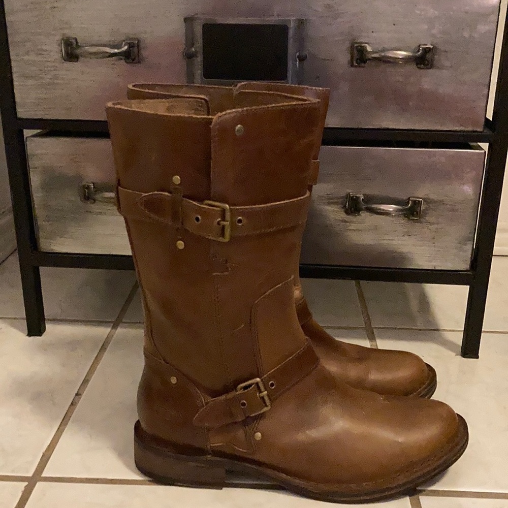 Leather Ugg Motorcycle Boots